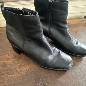 Clarks Black Ankle Boots with Smooth Leather Finish